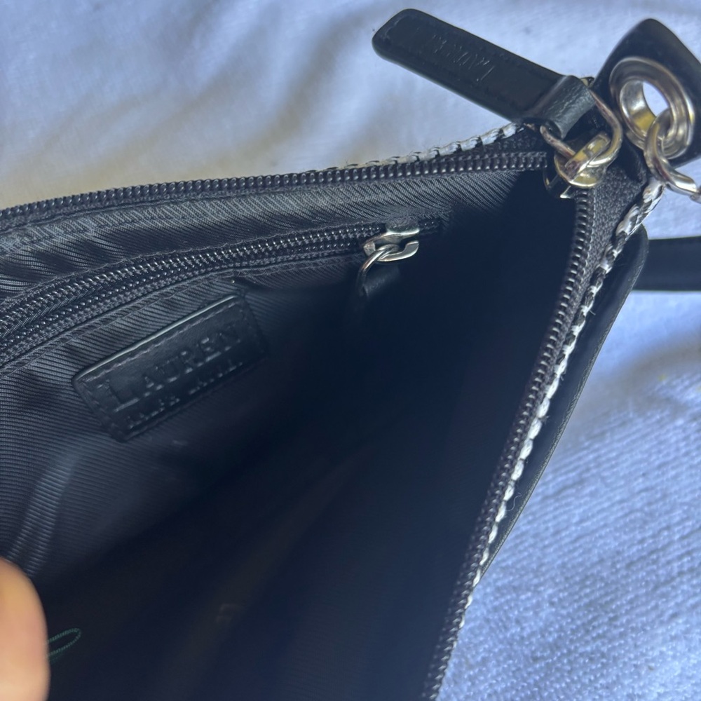 Ralph Lauren Black and White Houndstooth Shoulder Bag - Picture 6 of 10